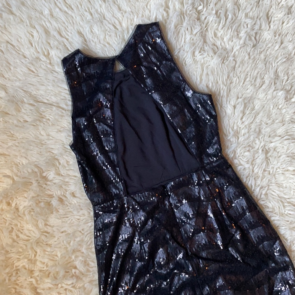 BCBG Max Azaria Black Sequin Party Holiday Dress Sz 6 - Picture 6 of 7